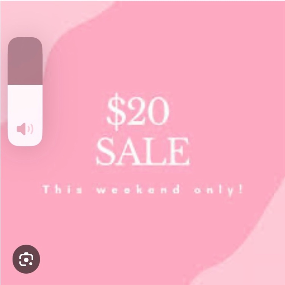 $20 an under sale for weekend only last day Sunday prices will go back up